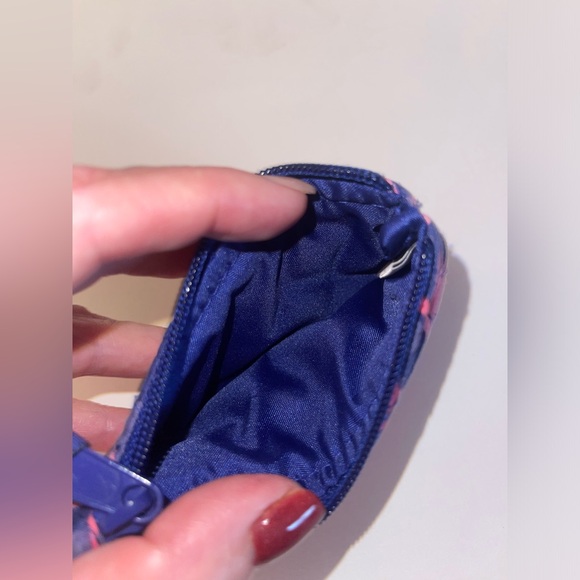 Vera Bradley navy blue and pink coin purse - Picture 4 of 7